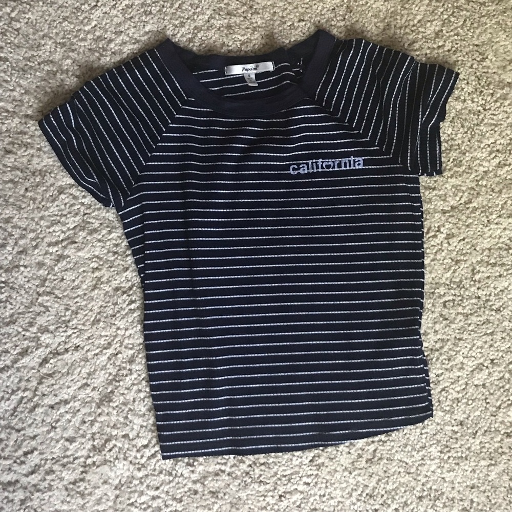Striped papaya tee